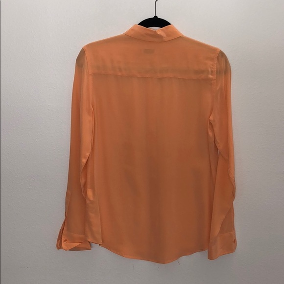 Equipment Signature Silk Blouse Peach Orange - Picture 3 of 4